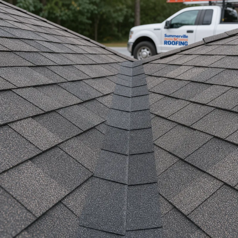 Finished shingle valley with straight lines, correct overlap, and clean sealing