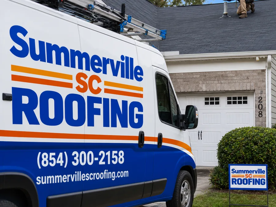 Roof technician examining vent-pipe flashing and documenting inspection findings